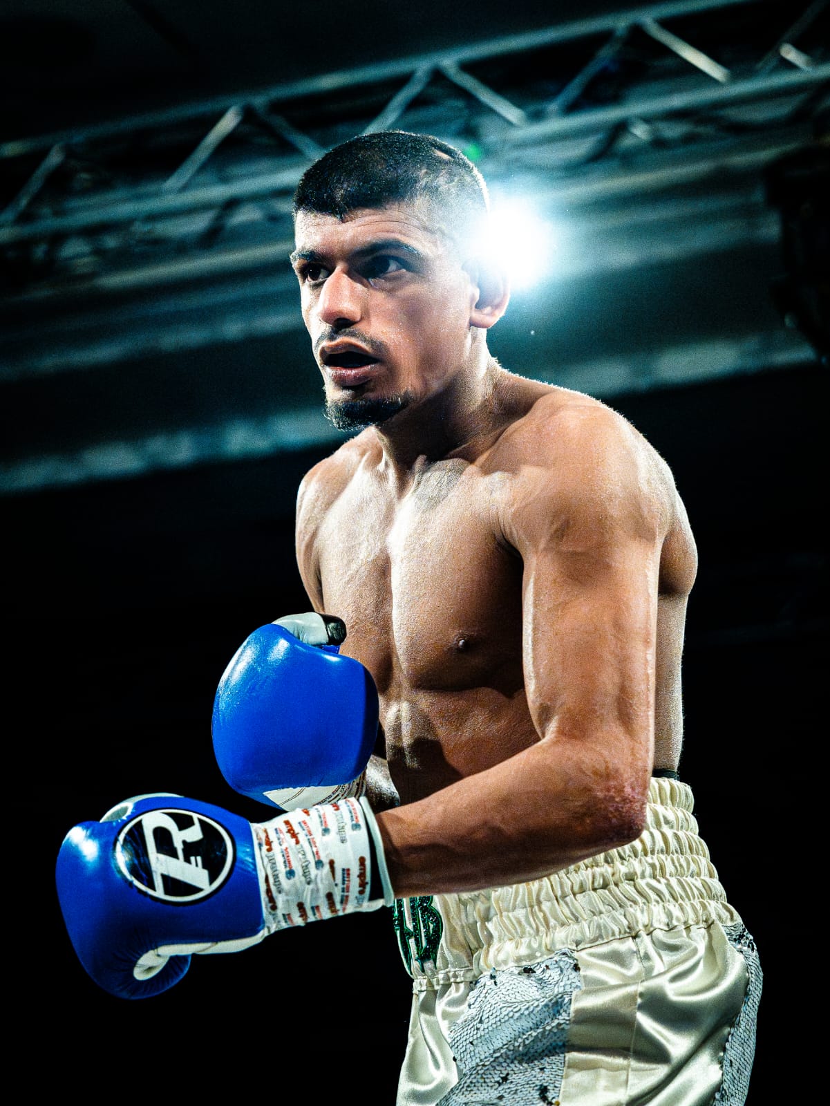 Portrait of Sohaib Mohammed under the arena lights