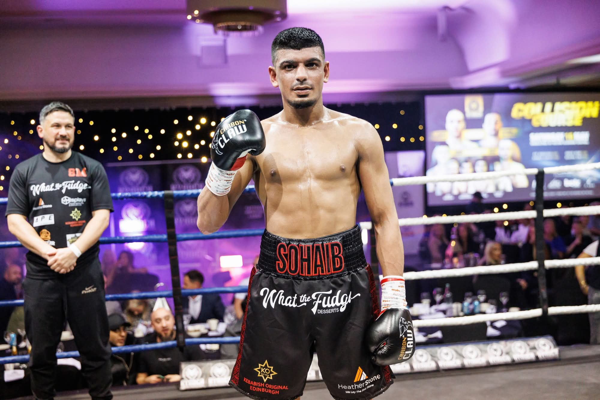 Sohaib Mohammed acknowledging the crowd in the ring