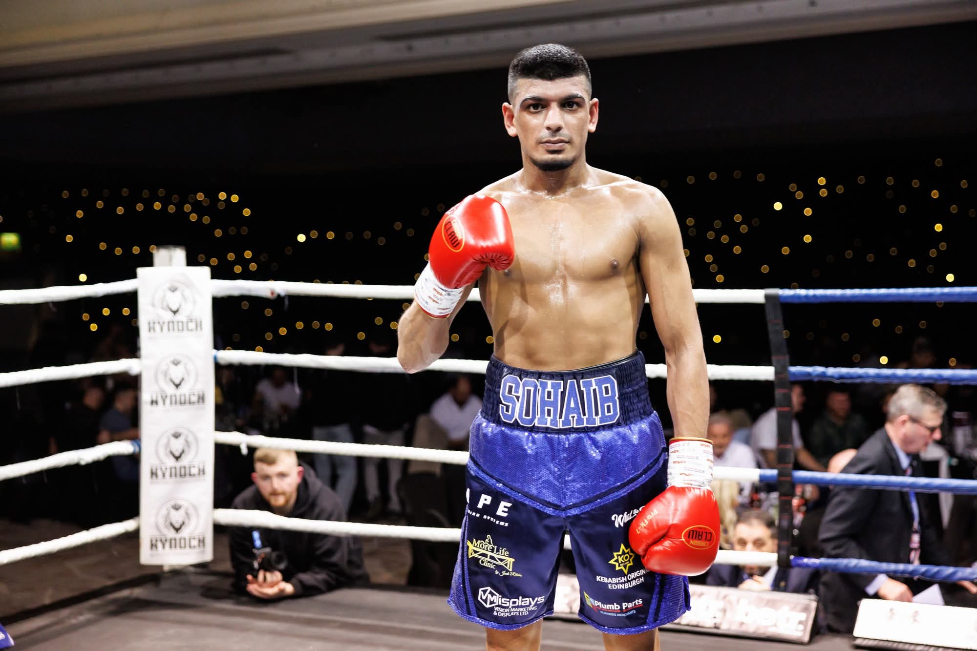 Sohaib Mohammed in the ring on fight night